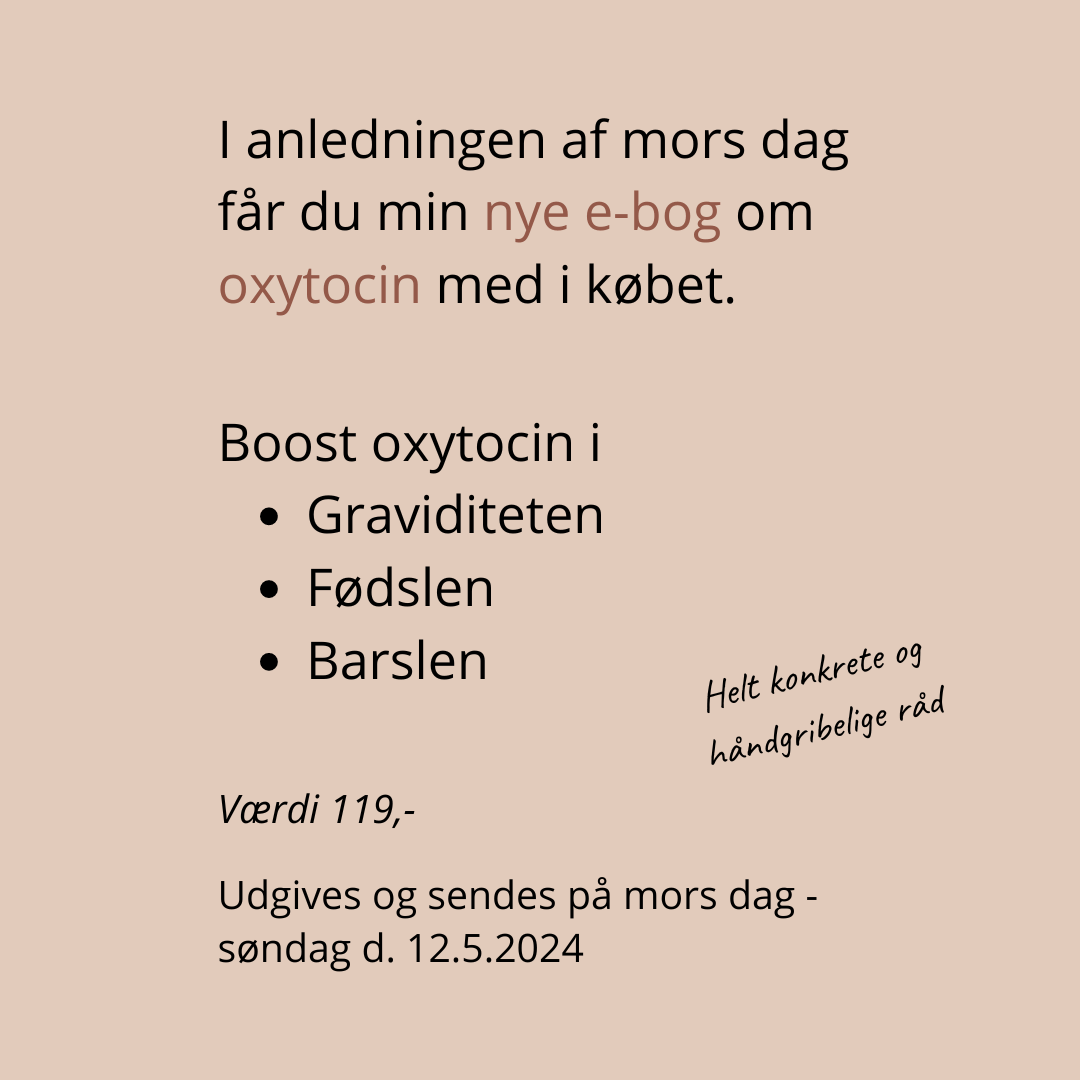 Tekst om at man får e-bogen om oxytocin med i anledning af mors dag.